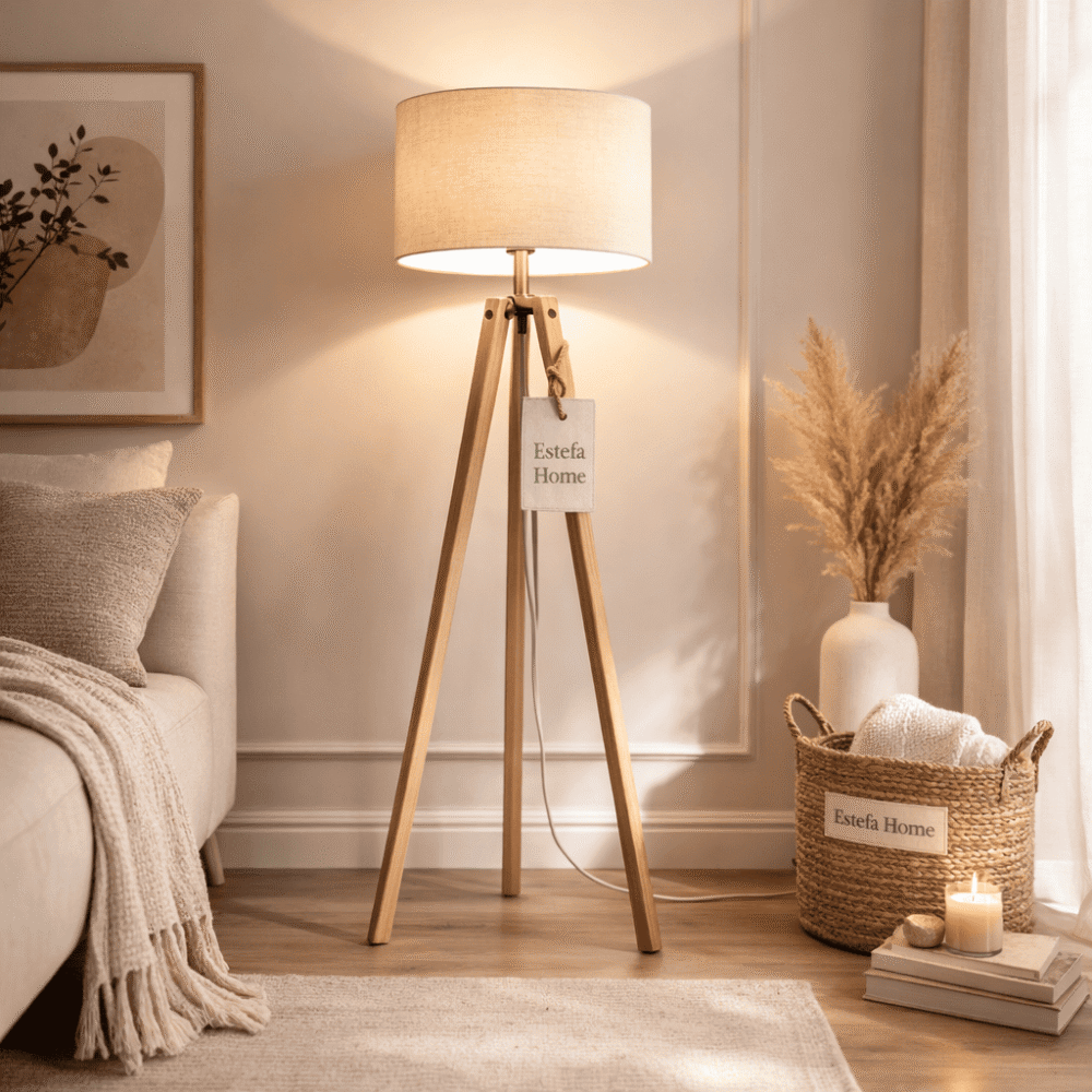 Lámpara de Pie de Madera
