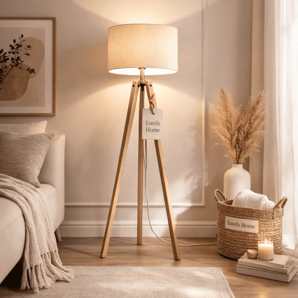 Lámpara de Pie de Madera